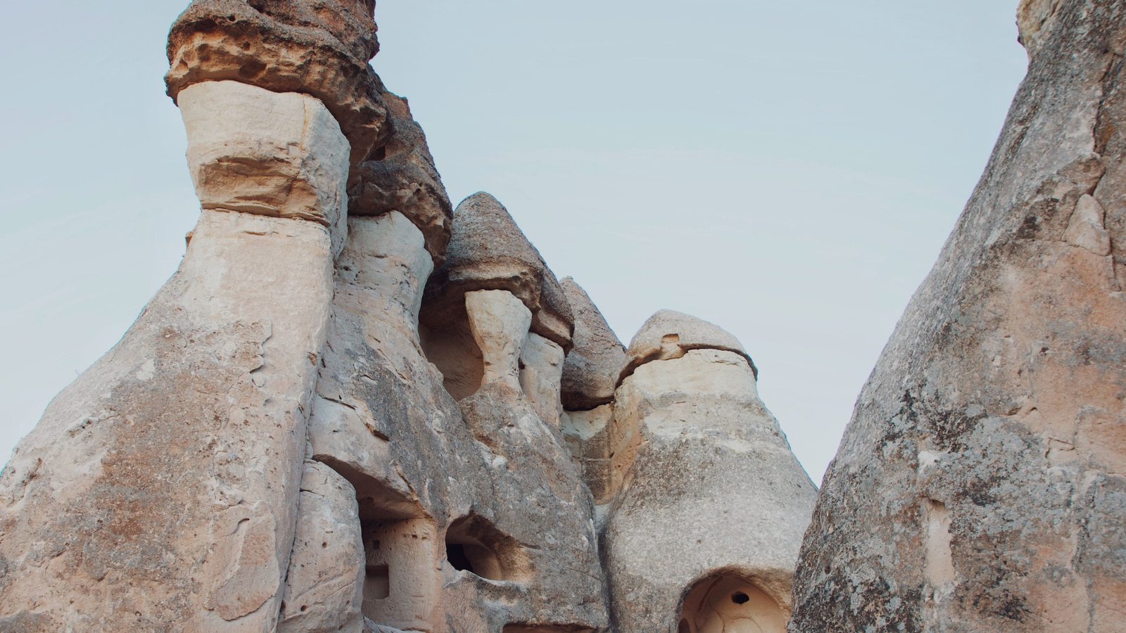 Fairy chimneys rising between the valley walls