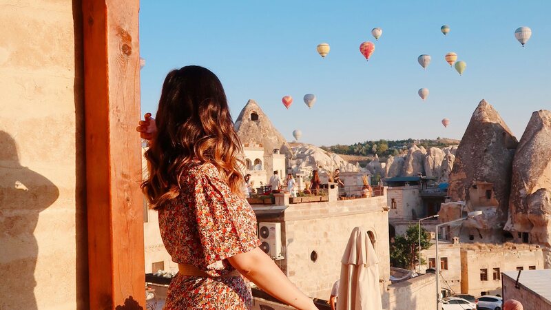 Hot-air balloons over Göreme at dawn